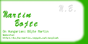 martin bojte business card